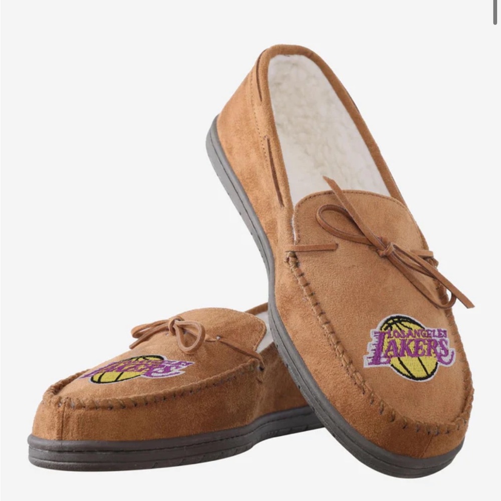 BRAND NEW IN BOX NBA Laker’s Moccasins SIZE 11-12